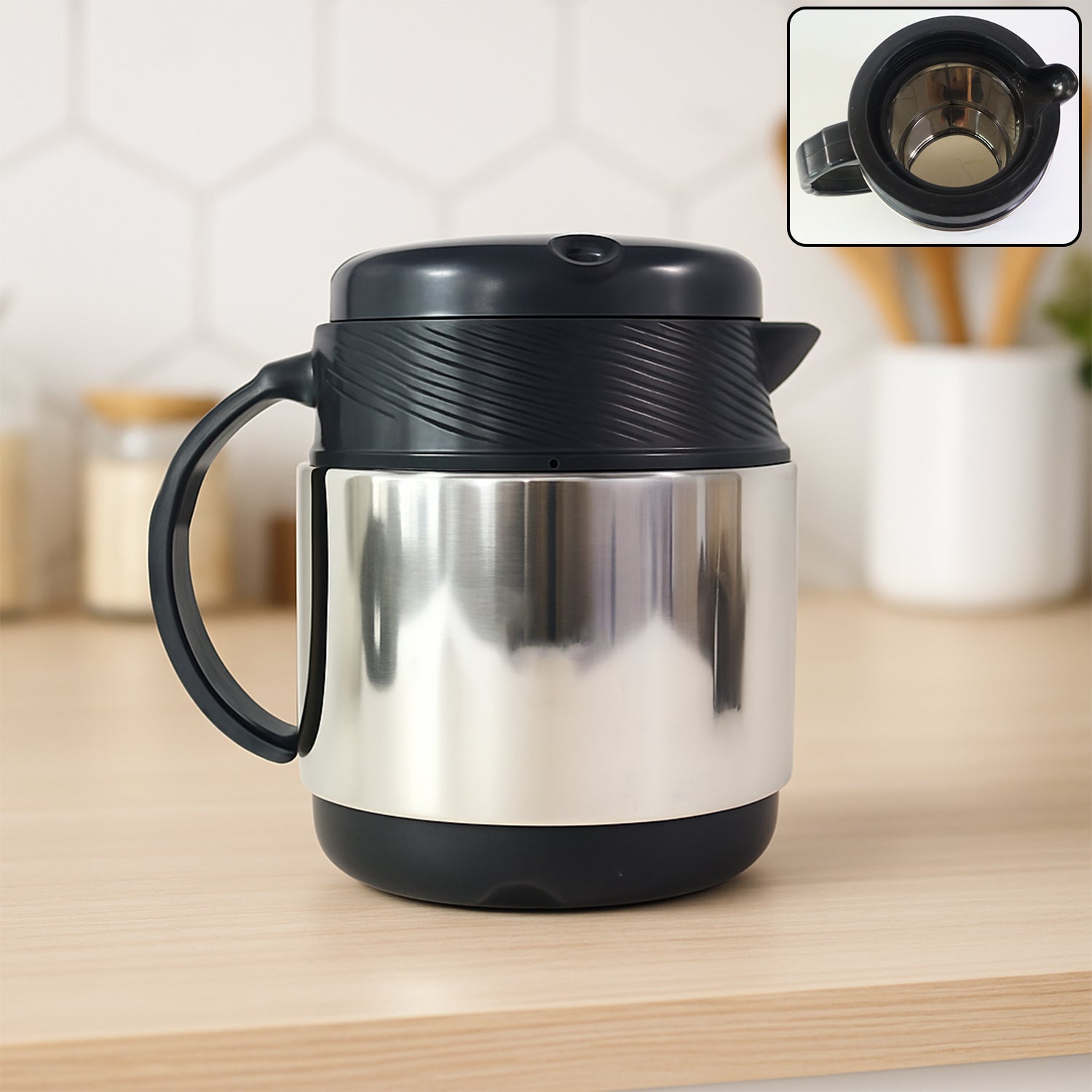 Tea and Coffee Thermos Flask and 6 Ceramic Cups (1 Set) Tea and Coffee Thermos Flask and 6 Ceramic Cups (1 Set)